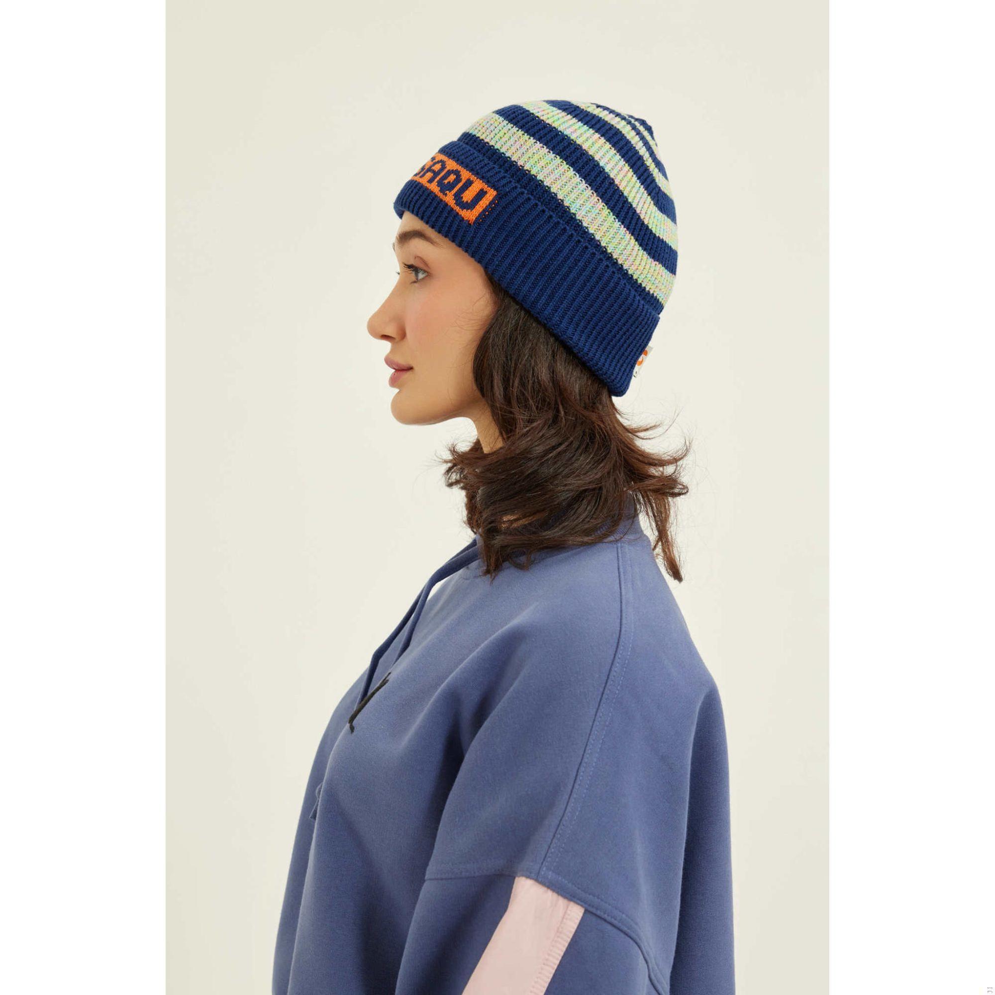 Nasaqu Unisex Baltu Çizgili Laci & Gökkuşağı Bere