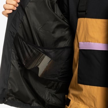  Quiksilver High In The Hood Unisex Siyah Snowboard Ceketi