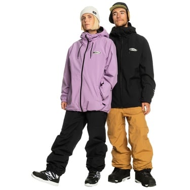  Quiksilver High In The Hood Unisex Siyah Snowboard Ceketi