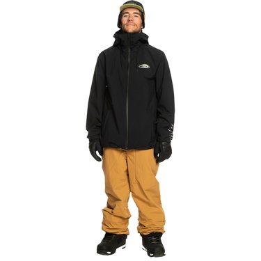  Quiksilver High In The Hood Unisex Siyah Snowboard Ceketi