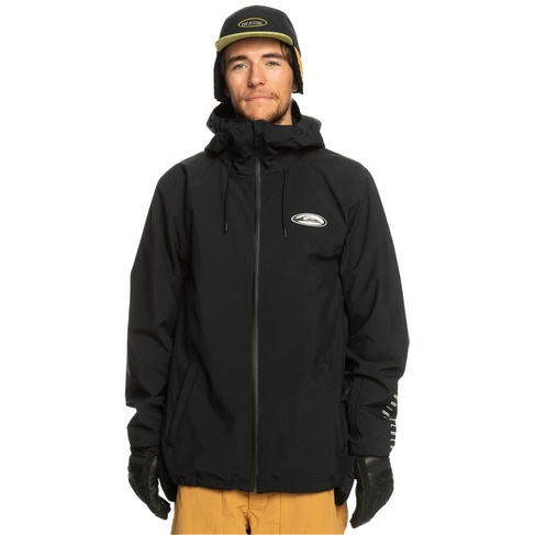  Quiksilver High In The Hood Unisex Siyah Snowboard Ceketi