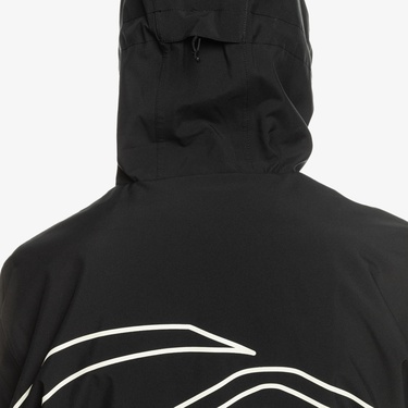  Quiksilver High In The Hood Unisex Siyah Snowboard Ceketi