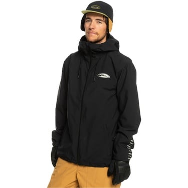 Quiksilver High In The Hood Unisex Siyah Snowboard Ceketi