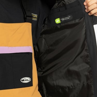  Quiksilver High In The Hood Unisex Siyah Snowboard Ceketi