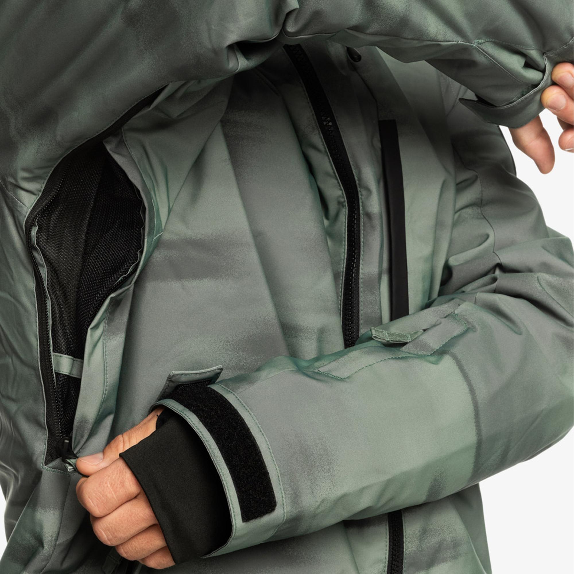 Quiksilver Mission Printed Erkek Yeşil Snowboard Ceketi