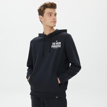  Under Armour Rock Rival Fleece Hoodie Erkek Siyah Sweatshirt
