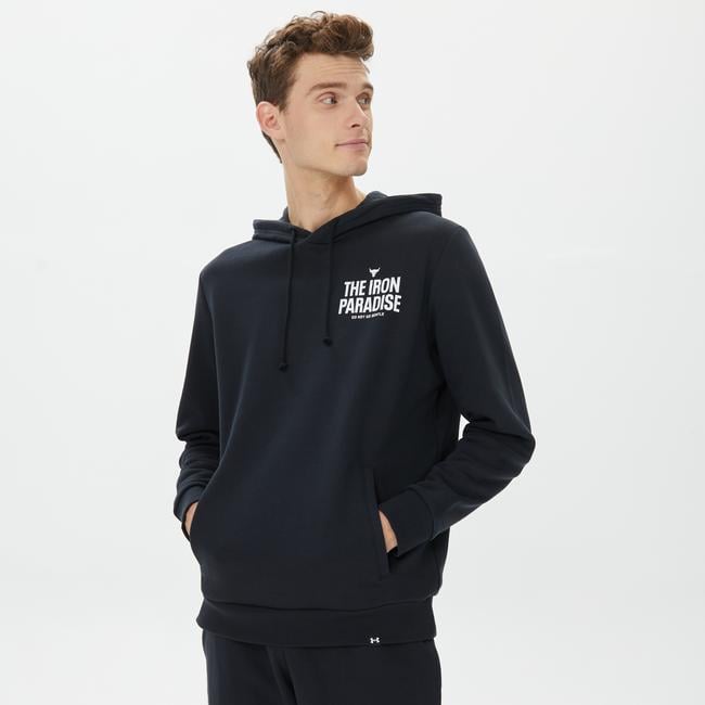  Under Armour Rock Rival Fleece Hoodie Erkek Siyah Sweatshirt