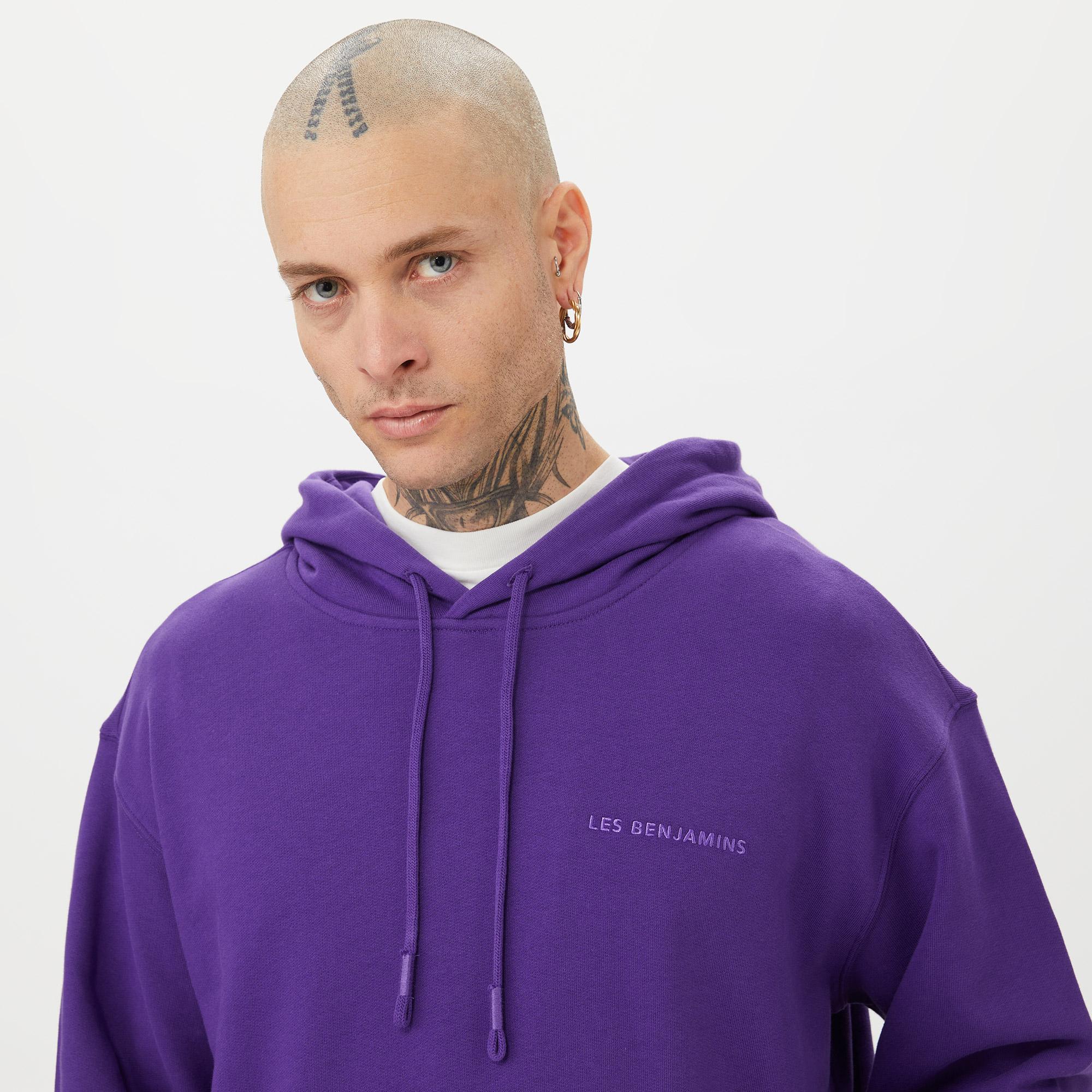 Les Benjamins Hoodie 305 Erkek Mor Sweatshirt
