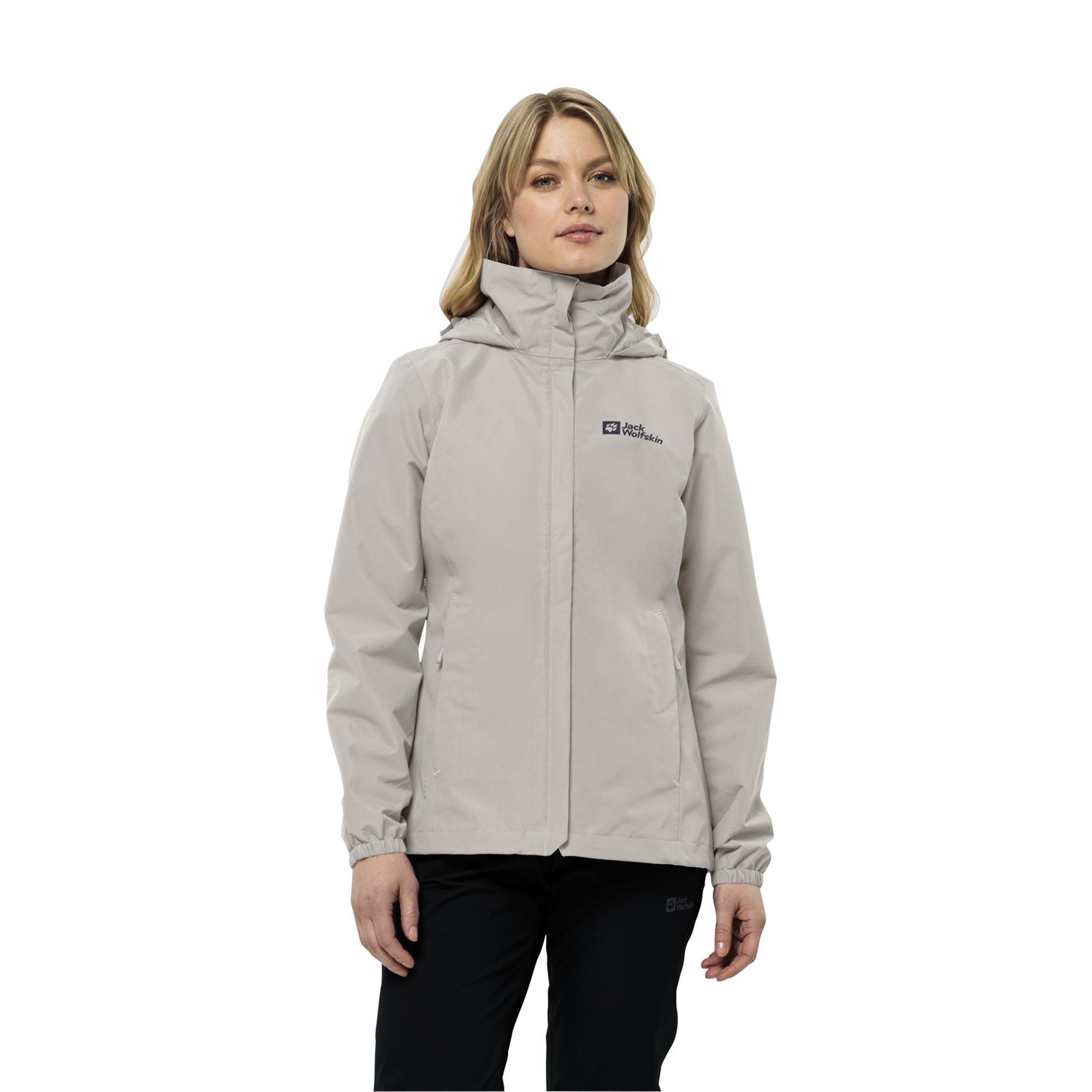 Jack Wolfskin Stormy Point 2l Kadın Bej Outdoor Ceketi