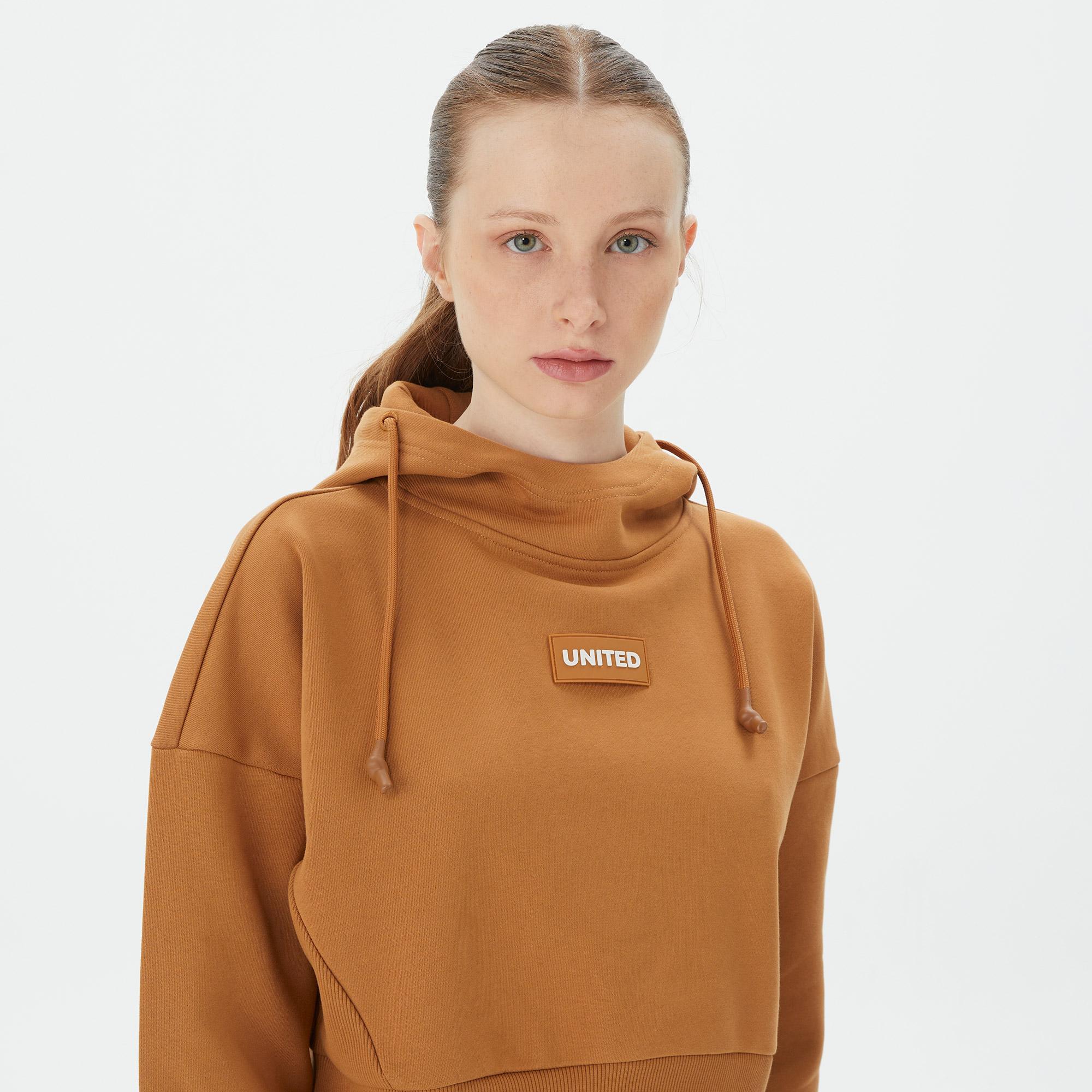 UNITED4 Classic Kadın Kahverengi Hoodie