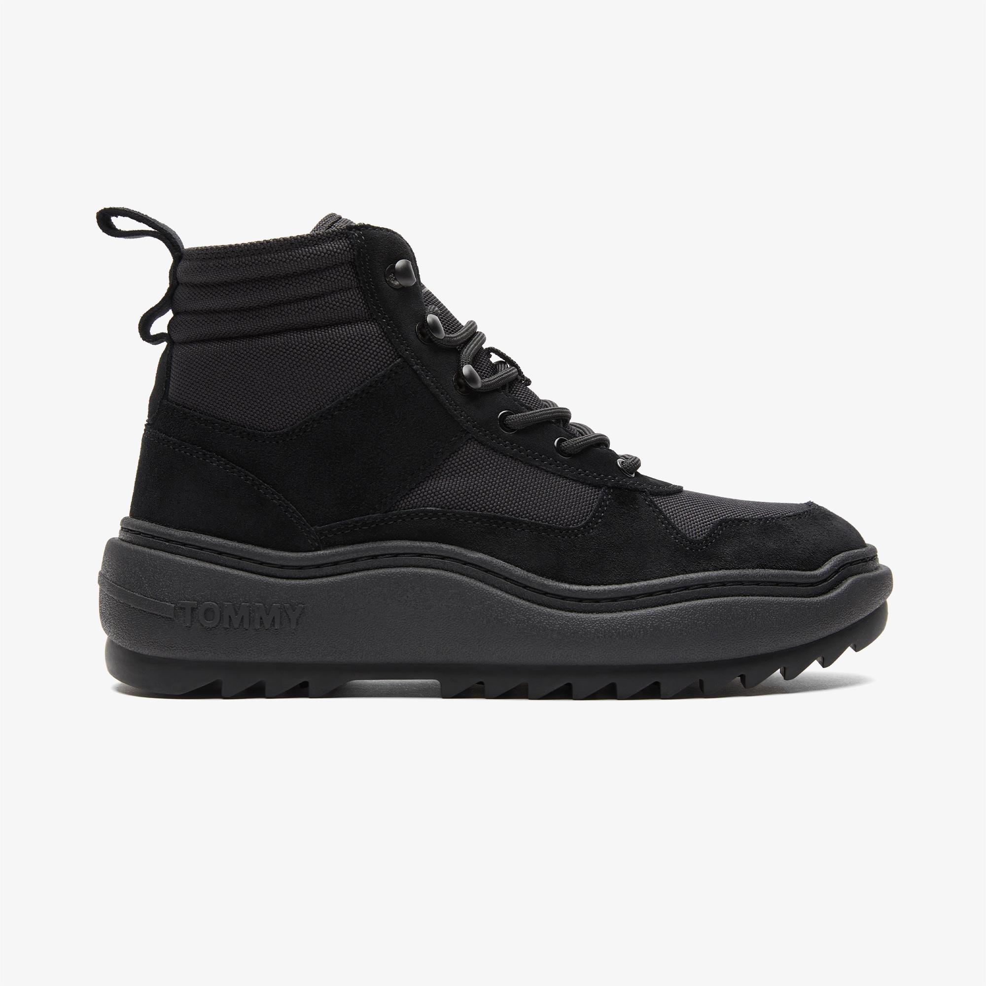 Tommy Hilfiger Mix Material Erkek Siyah Bot