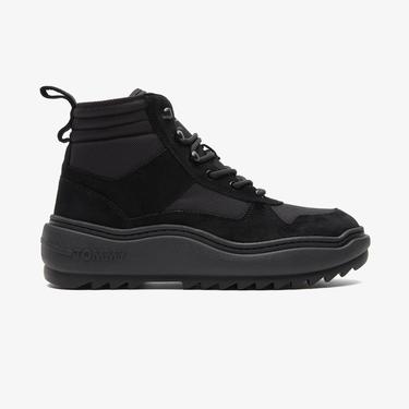  Tommy Hilfiger Mix Material Erkek Siyah Bot