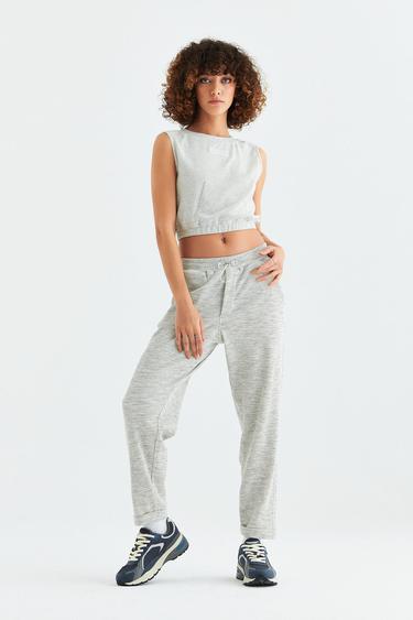  Rockupy Kadın Geena Gri Crop Üst