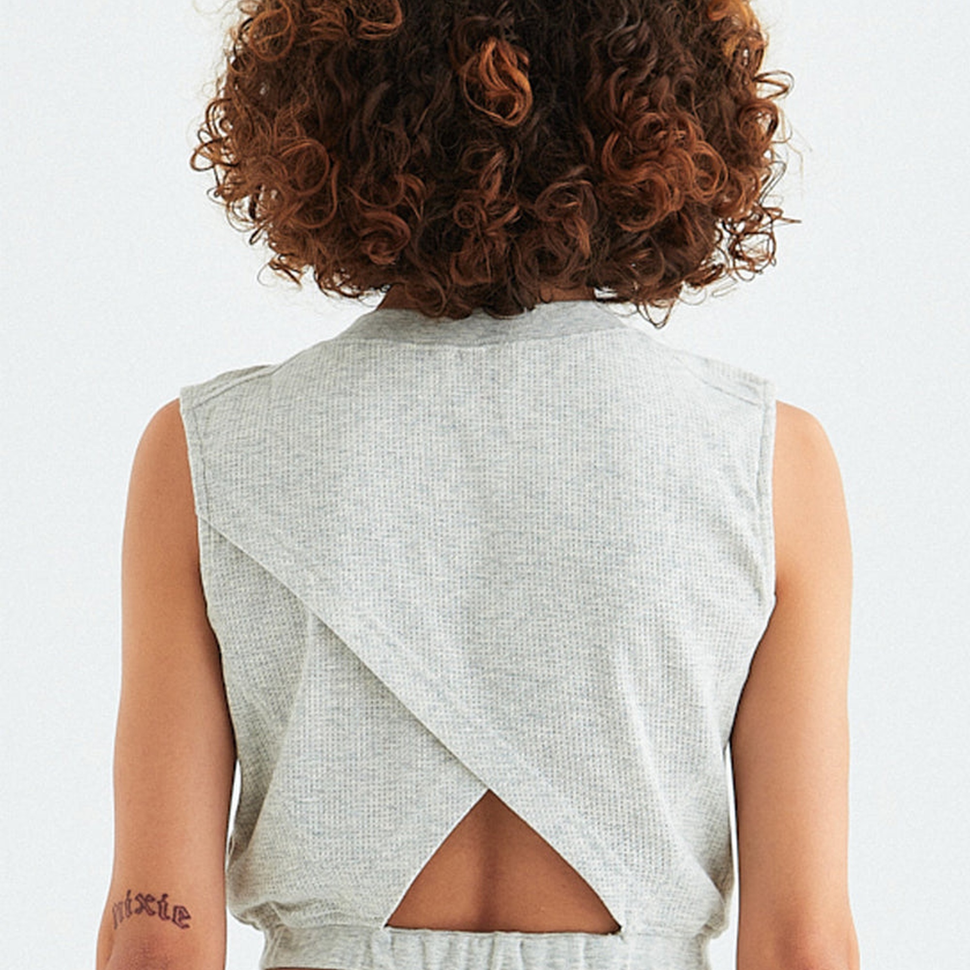 Rockupy Kadın Geena Gri Crop Üst