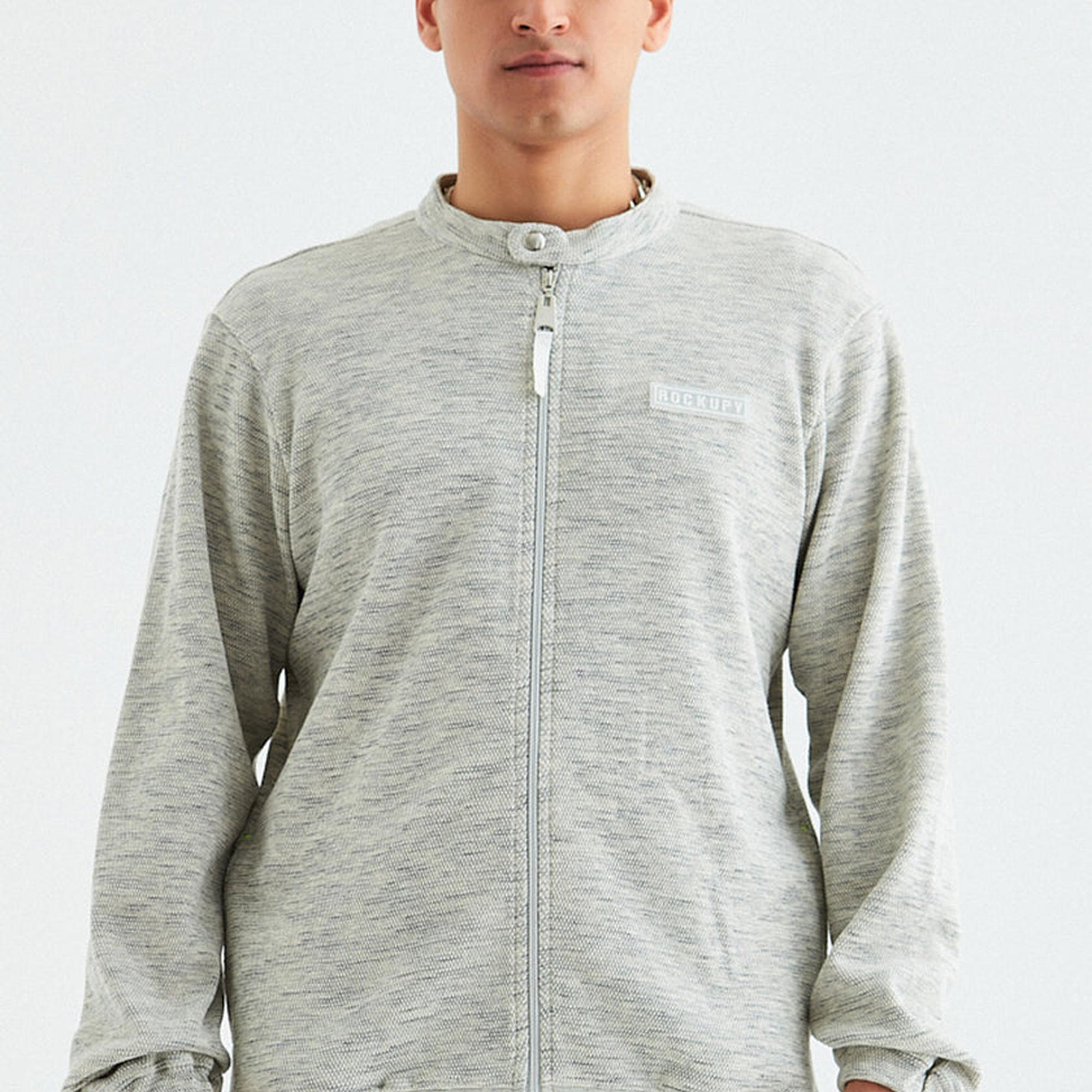 Rockupy Erkek Gandalf Gri Fermuarlı Sweatshirt
