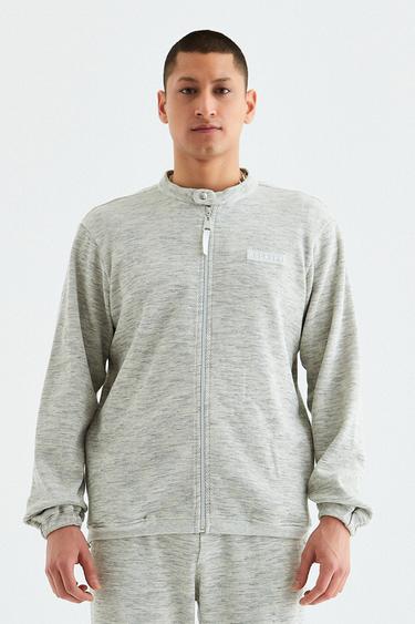  Rockupy Erkek Gandalf Gri Fermuarlı Sweatshirt