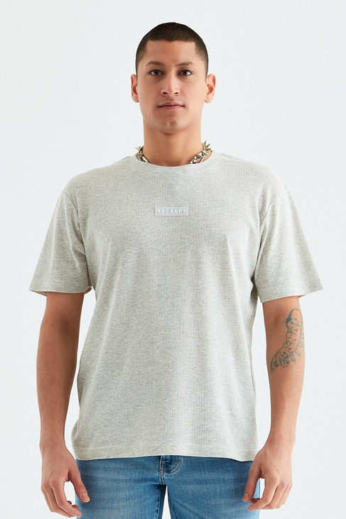  Rockupy Erkek Gary Gri Tshirt