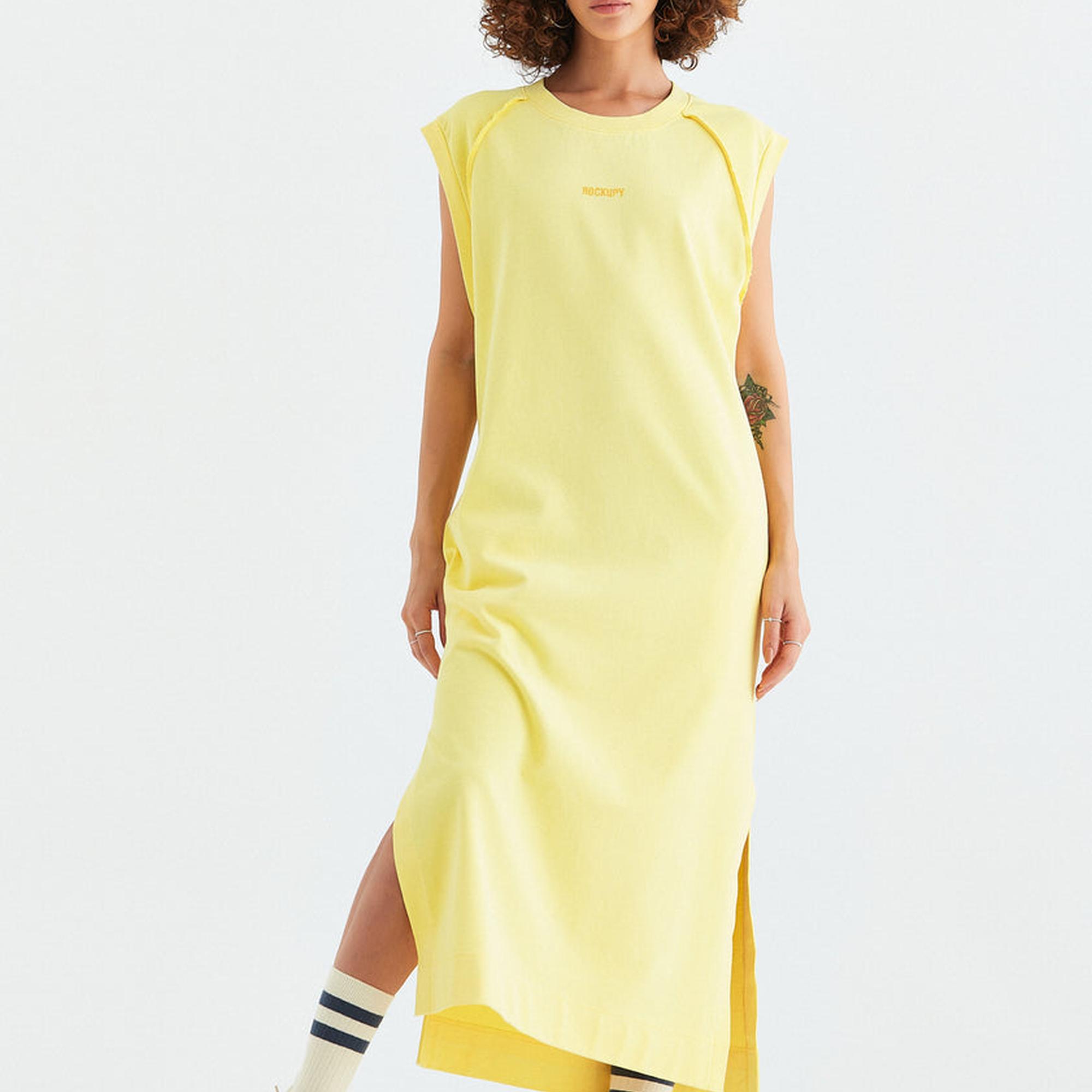 Rockupy Kadın Linette Sarı Kolsuz Elbise