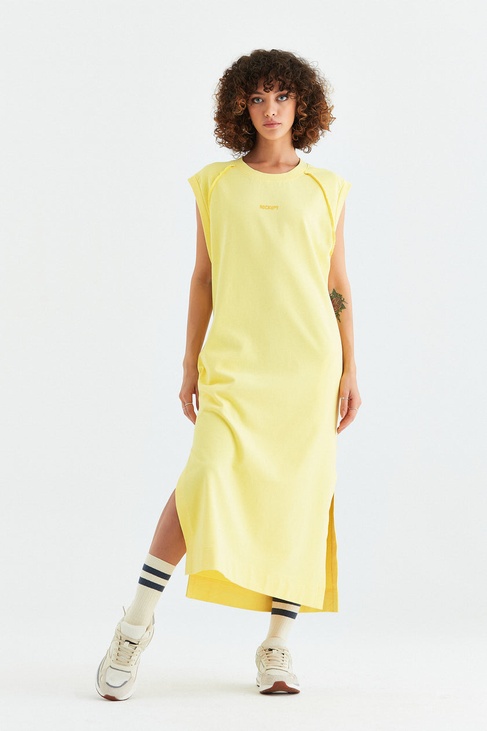  Rockupy Kadın Linette Sarı Kolsuz Elbise