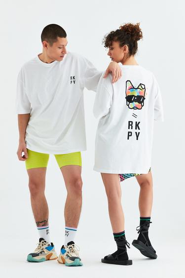  Rockupy Unisex Silas Beyaz Tişört