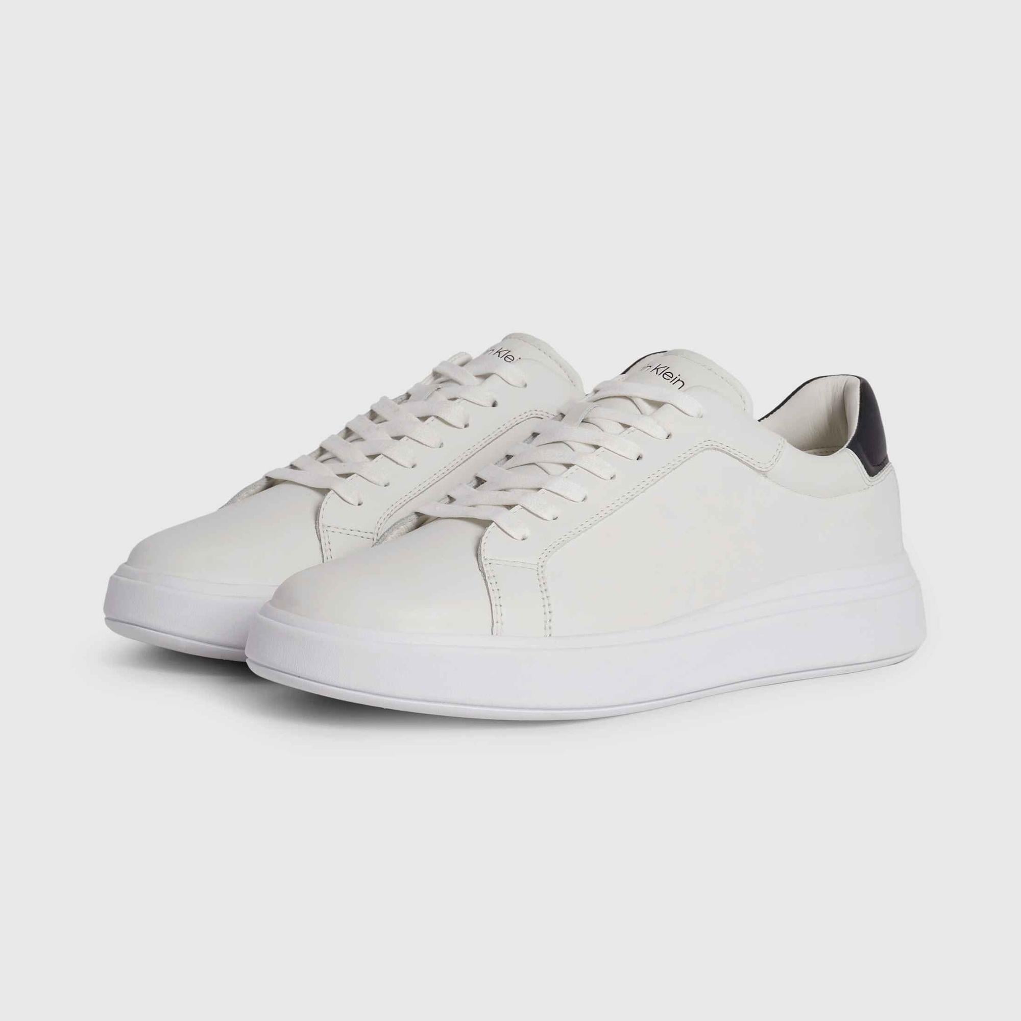 Calvin Klein Low Top Deri Erkek Beyaz Sneaker