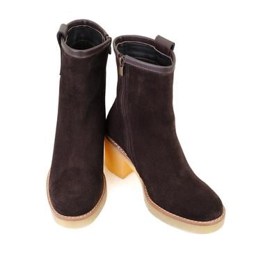  Loza Kahve Kadın Topuklu Süet Deri Bot