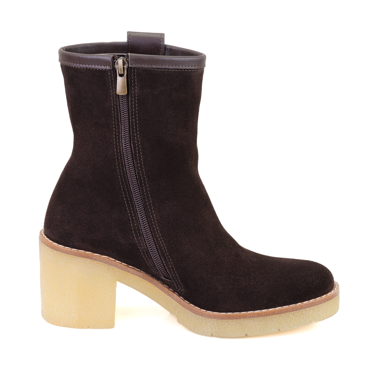 Desa Desa Kahverengi Loza Kahve Kadın Topuklu Süet Deri Bot FashFed'de! Kahverengi - 3. görsel