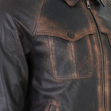  Akon Kahve Erkek Vintage Deri Mont