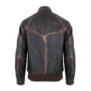  Akon Kahve Erkek Vintage Deri Mont