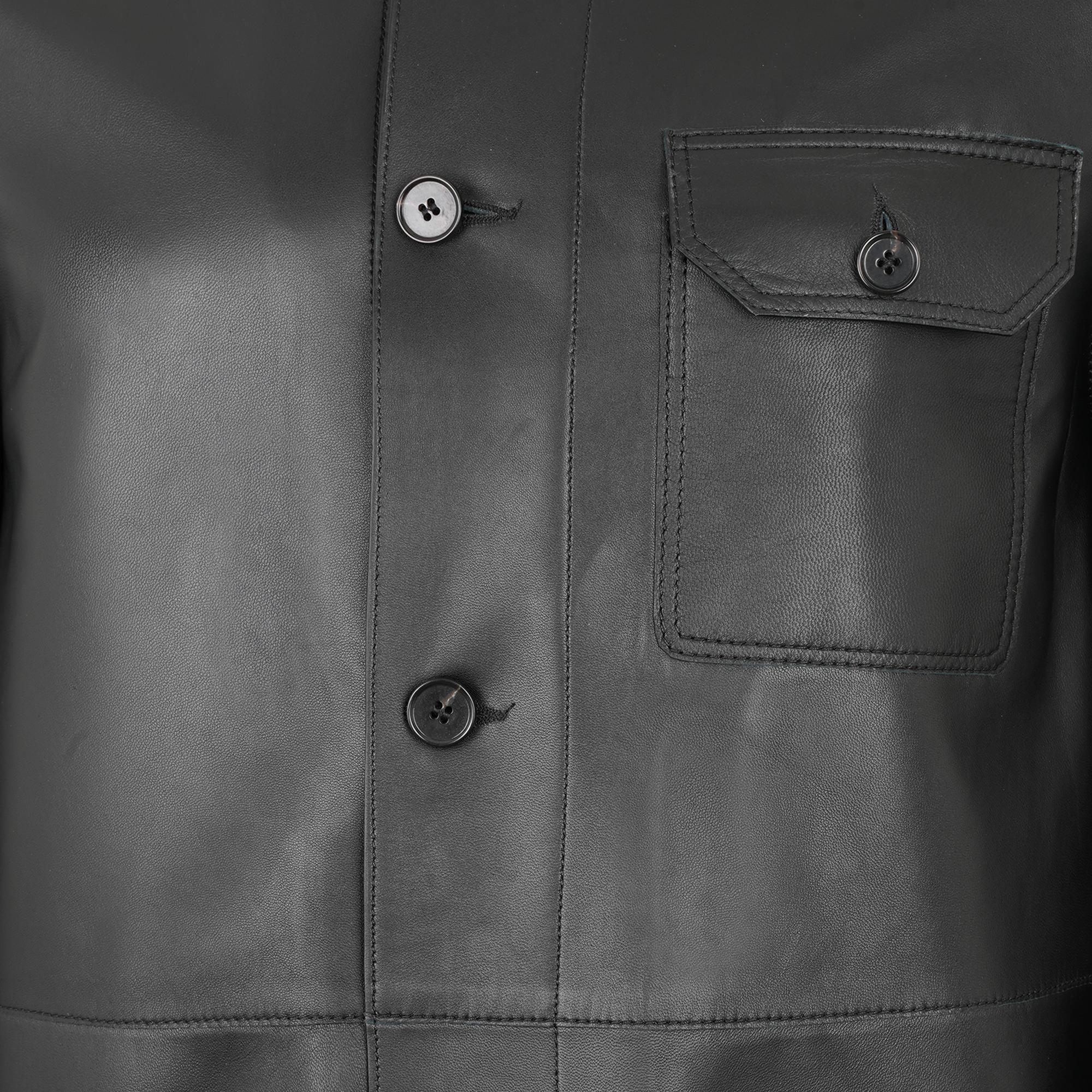 Achak Siyah Erkek Blazer Deri Ceket