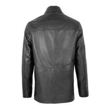  Achak Siyah Erkek Blazer Deri Ceket