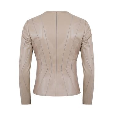  Bienna Bej Kadın Panelli Deri Ceket