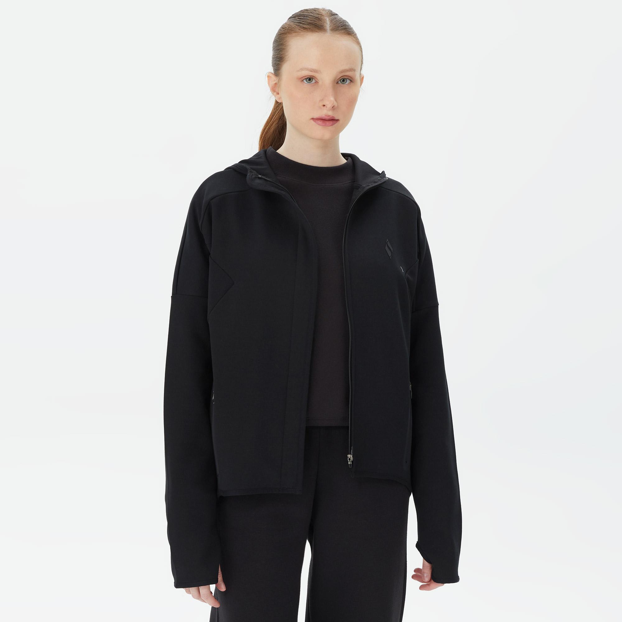 Skechers 2Xi-Lock Full Zip Kadın Siyah Günlük Sweatshirt