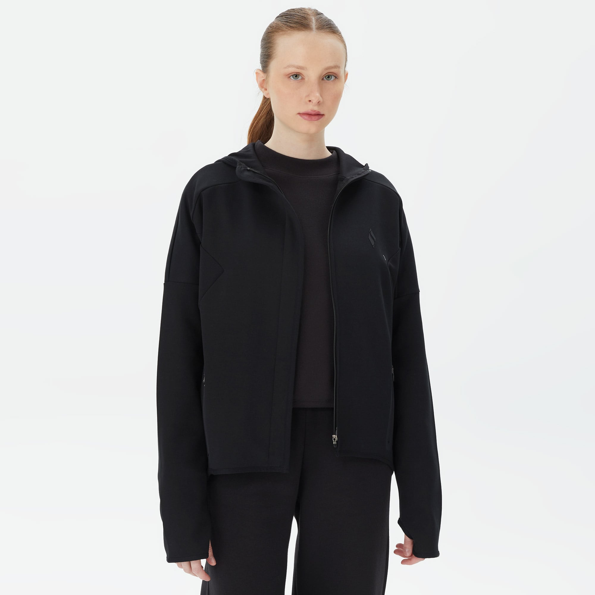  Skechers 2Xi-Lock Full Zip Kadın Siyah Günlük Sweatshirt