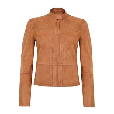  Chantoya Taba Kadın Biker Süet Deri Ceket