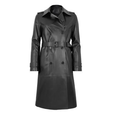  Annily Siyah Kadın Deri Trençkot
