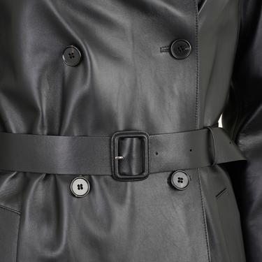  Annily Siyah Kadın Deri Trençkot