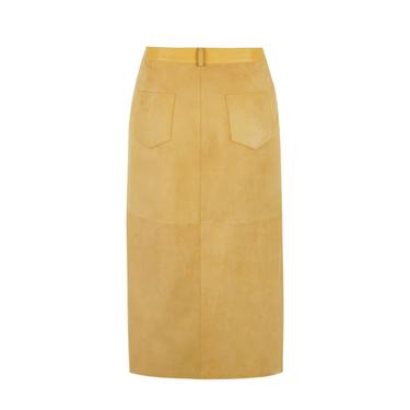  Caliana Sarı Kadın Süet Deri Etek