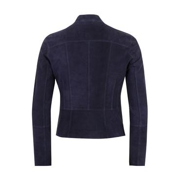  Chantoya Lacivert Kadın Biker Süet Deri Ceket