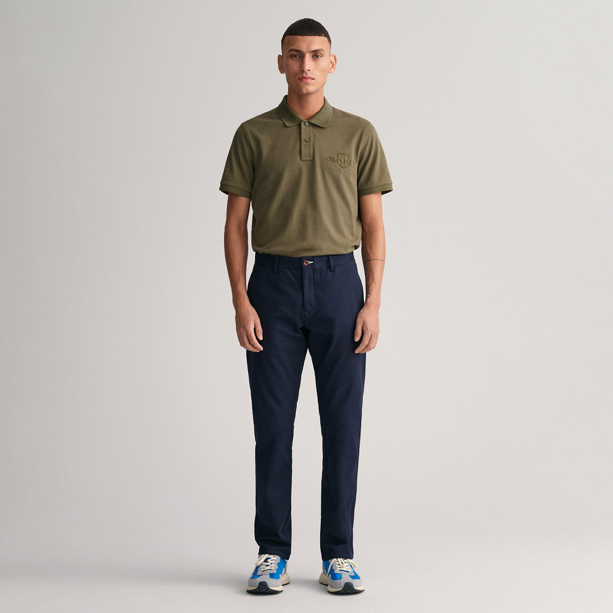 Gant Erkek Lacivert Slim Fit Chino Pantolon