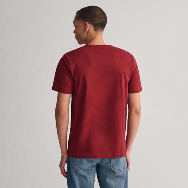  GANT Erkek Bordo Regular Fit Bisiklet Yaka T-Shirt