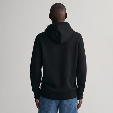  GANT Erkek Siyah Regular Fit Kapüşonlu Logolu Sweatshirt