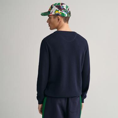  GANT Erkek Lacivert Regular Fit Bisiklet Yaka Kazak