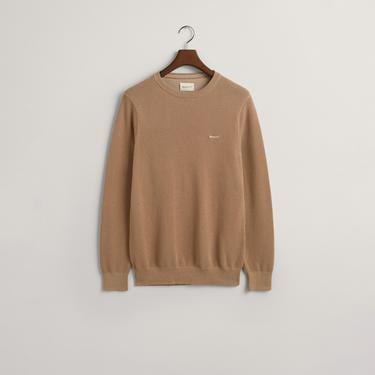  GANT Erkek Bej Regular Fit Bisiklet Yaka Kazak