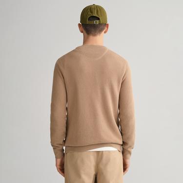  GANT Erkek Bej Regular Fit Bisiklet Yaka Kazak