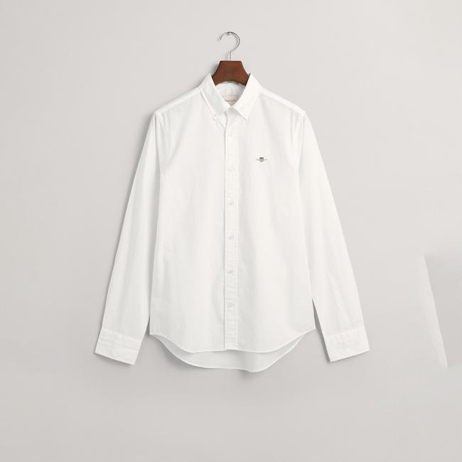  GANT Erkek Beyaz Slim Fit Düğmeli Yaka Broadcloth Gömlek