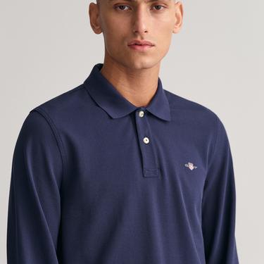  Gant Erkek Lacivert Regular Fit Uzun Kollu Polo
