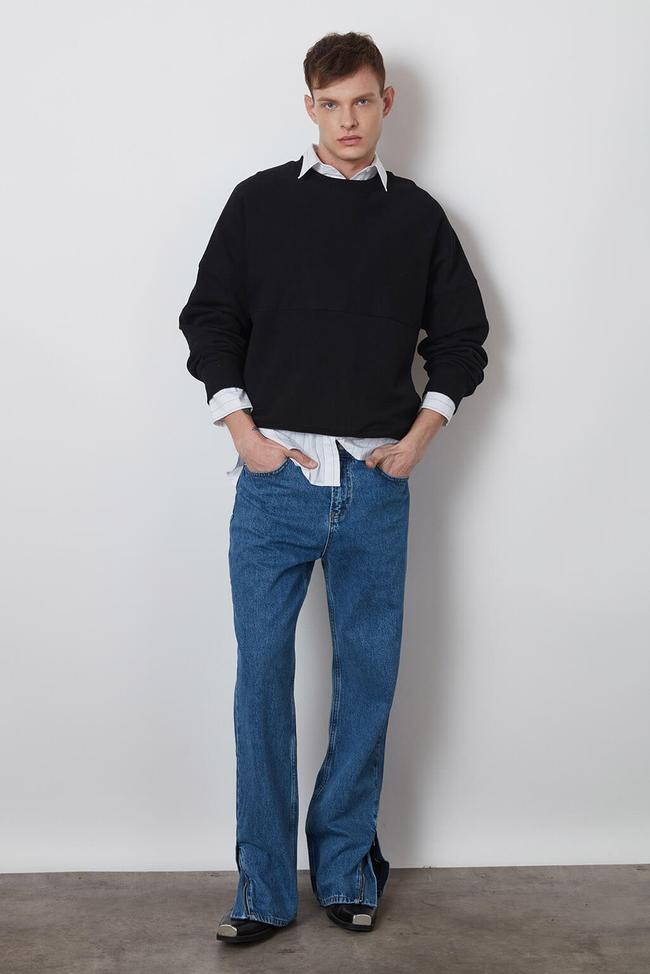  Fermuar Detaylı Relaxed Jean