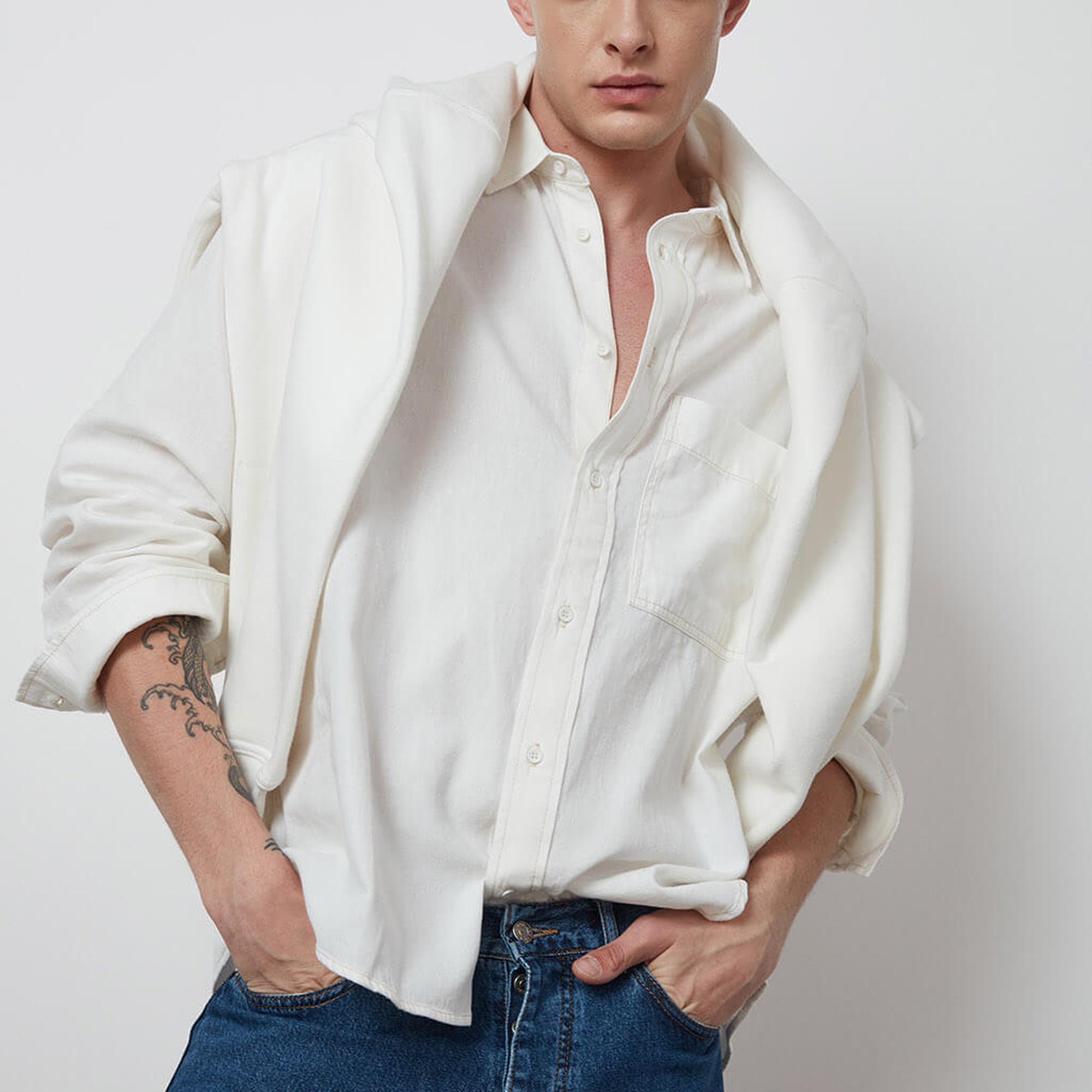 Oversize Gabardin Gömlek