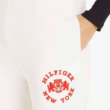  Tommy Hilfiger Varsity Flock Sweatpant Kadın Beyaz Eşofman Altı